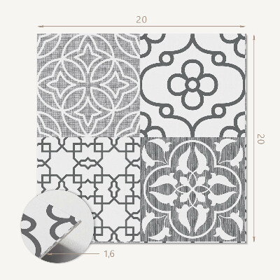 Vinyl fliesen selbstklebend Geometrisches Motiv in Kombination