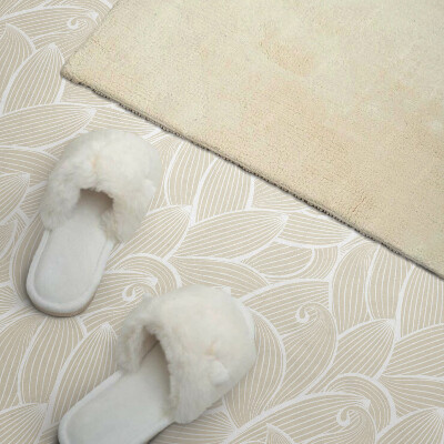 Vinyl fliesen selbstklebend Gewellte Blätter mit Blumenmuster