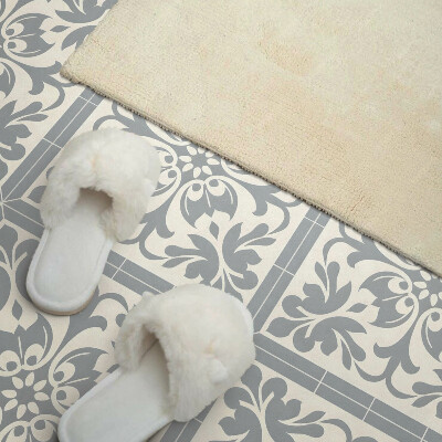 Vinyl fliesen selbstklebend Blumenmuster auf Fliesen