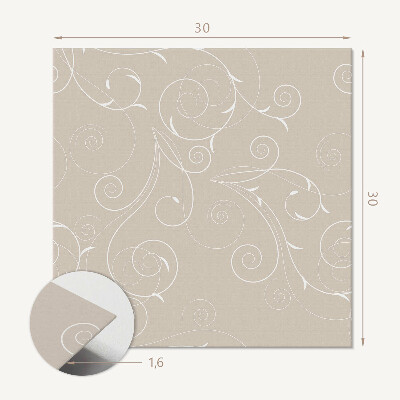 Vinyl fliesen selbstklebend Feine Spiralen mit Blattmotiv