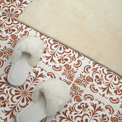 Vinyl fliesen selbstklebend Ornamente mit floralem Motiv