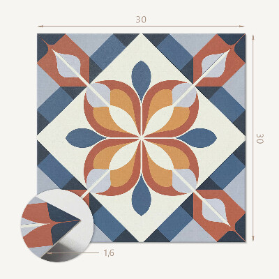 Vinyl fliesen selbstklebend Abstraktes geometrisches Blumenmuster