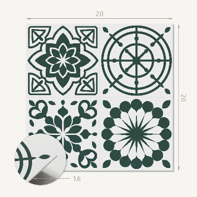 Pvc fliesen Geometrisch mit floralem Akzent