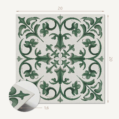 Vinyl fliesen selbstklebend Blumenmuster, umgeben von Pflanzen