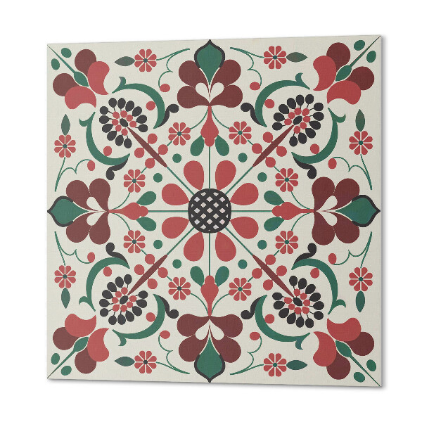 Pvc fliesen Symmetrisches Blumenmotiv in zartem Muster
