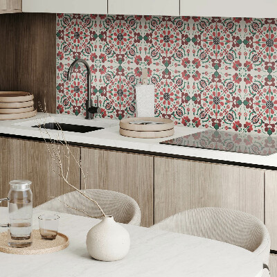 Pvc fliesen Symmetrisches Blumenmotiv in zartem Muster