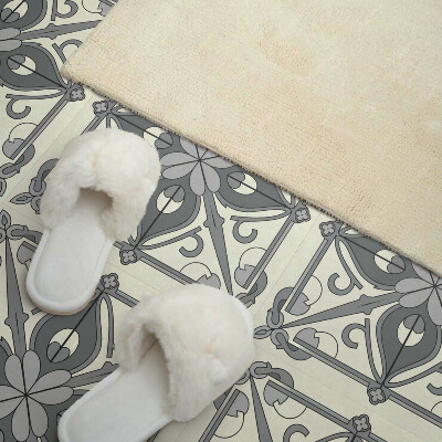 Pvc fliesen Symmetrisches Blumenmotiv