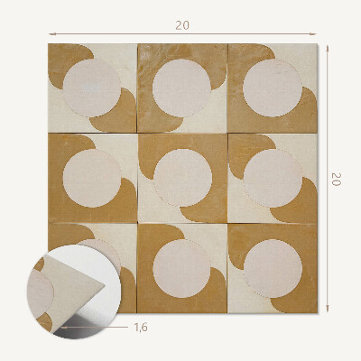 Pvc fliesen Ein Motiv aus Kreisen und Bögen im geometrischen Stil