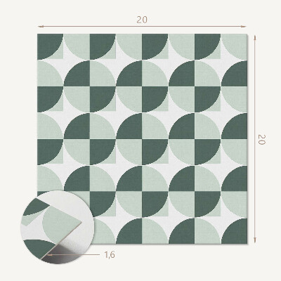 Vinyl fliesen selbstklebend Geometrische Formen aus Kreisen und Quadraten