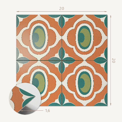 Vinyl fliesen Ein Pflanzenmotiv in Form eines Mosaiks