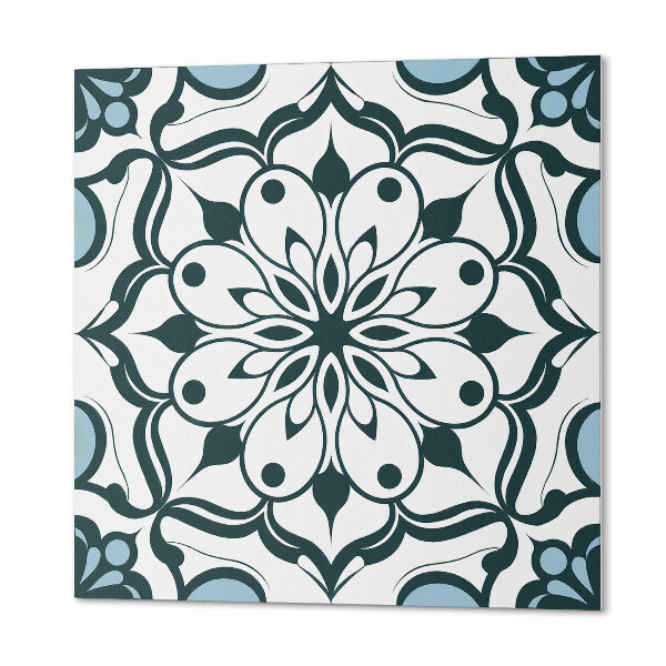 Vinyl fliesen selbstklebend Mandala-Motiv mit floralen Akzenten