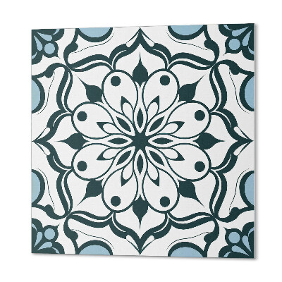 Vinyl fliesen selbstklebend Mandala-Motiv mit floralen Akzenten
