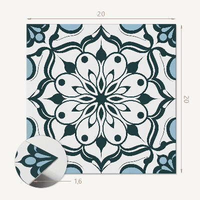Vinyl fliesen selbstklebend Mandala-Motiv mit floralen Akzenten