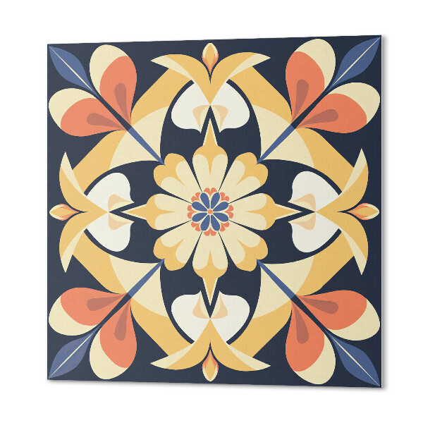 Pvc fliesen Mandala mit floralen Akzenten