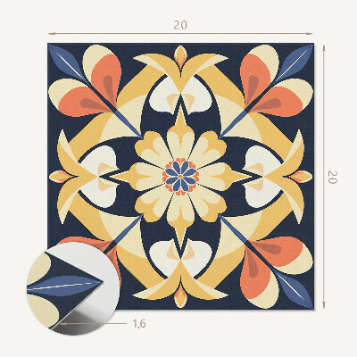 Pvc fliesen Mandala mit floralen Akzenten