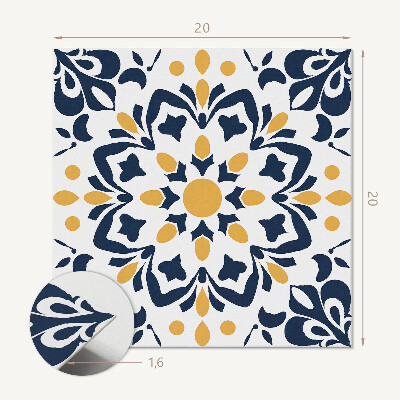 Vinyl fliesen selbstklebend Mandala mit Blumenmotiv