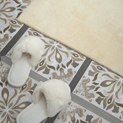 Vinyl fliesen selbstklebend Symmetrisches Blumenmuster