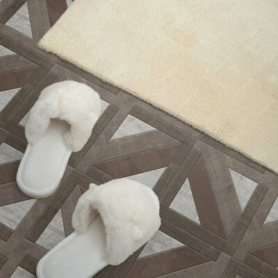 Vinyl fliesen Holzformen in einer Betonform