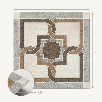 Vinyl fliesen selbstklebend Stilvolle Geometrien auf gekacheltem Hintergrund