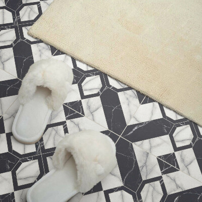 Vinyl fliesen selbstklebend Marmorfiguren im geometrischen Stil