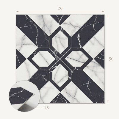 Vinyl fliesen selbstklebend Marmorfiguren im geometrischen Stil