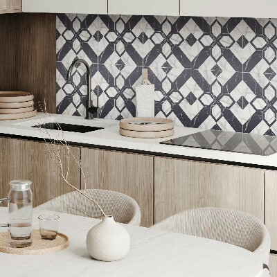 Vinyl fliesen selbstklebend Marmorfiguren im geometrischen Stil