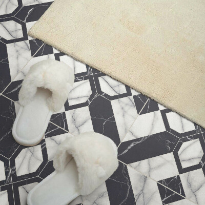 Vinyl fliesen selbstklebend Marmorfiguren im geometrischen Stil