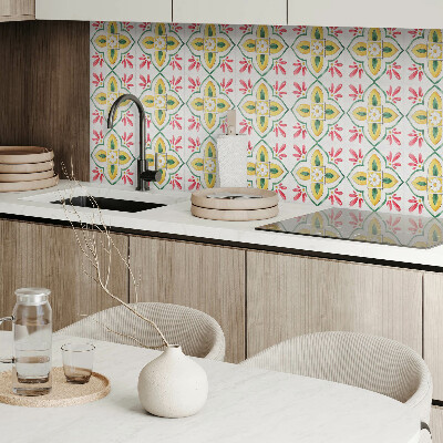 Vinyl fliesen selbstklebend Blumenmotiv mit Rahmen