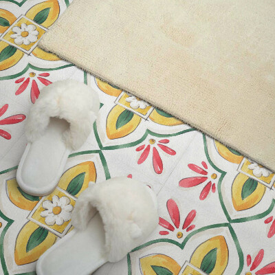 Vinyl fliesen selbstklebend Blumenmotiv mit Rahmen