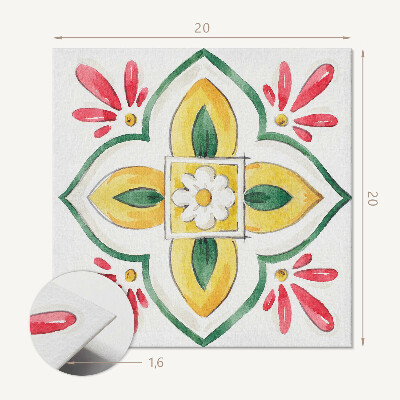 Vinyl fliesen selbstklebend Blumenmotiv mit Rahmen