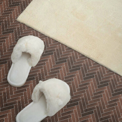 Vinyl fliesen selbstklebend Fischgrätenmuster aus Holz