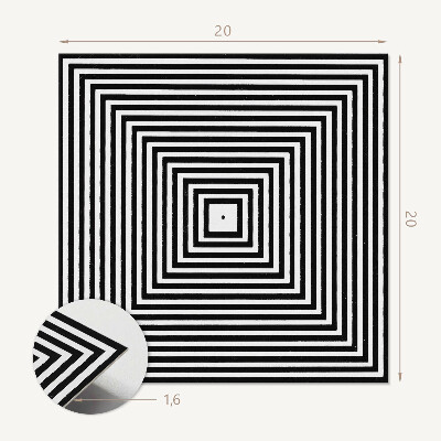 Vinyl fliesen Quadratisches konzentrisches Linienmotiv