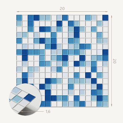 Vinyl fliesen Mosaikmuster in intensiven Blautönen