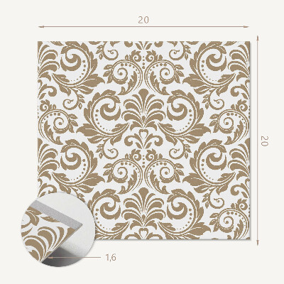 Vinyl fliesen selbstklebend Ornament mit Pflanzenmotiven