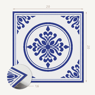 Vinyl fliesen selbstklebend Blumenmuster mit Kreisen