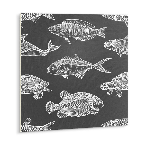 Vinyl fliesen Cartoon-Fisch und Schildkröte