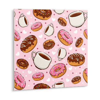 Vinyl fliesen selbstklebend Cartoon-Donuts und Kaffee