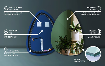 Eiförmiger Wandspiegel LED Beleuchtung