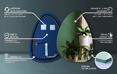 Eiförmiger Wandspiegel LED Beleuchtung