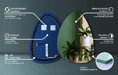 Eiförmiger Wandspiegel LED Beleuchtung