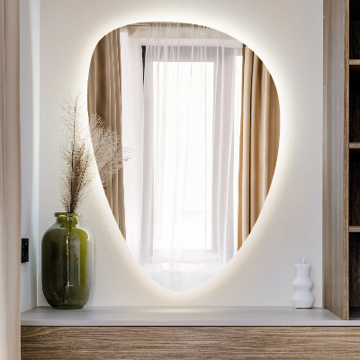 Eiförmiger Wandspiegel LED Beleuchtung
