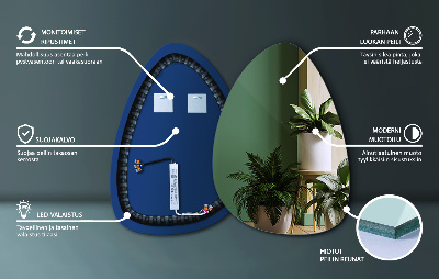 Eiförmiger Wandspiegel LED Beleuchtung