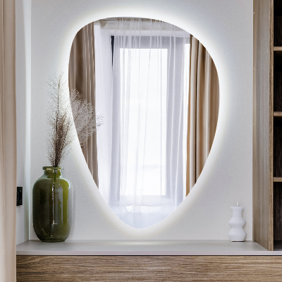Eiförmiger Wandspiegel LED Beleuchtung