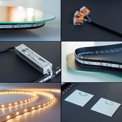 Eiförmiger Wandspiegel LED Beleuchtung