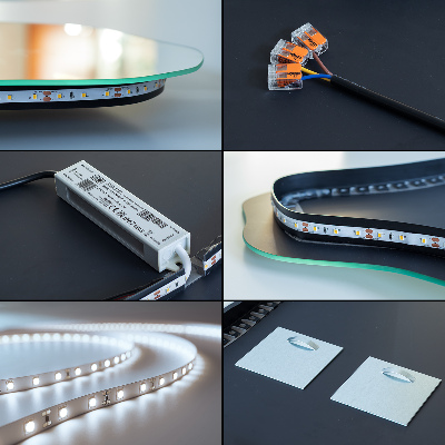 Eiförmiger Wandspiegel LED Beleuchtung