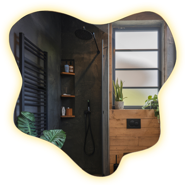 Spiegel Klecks mit Beleuchtung