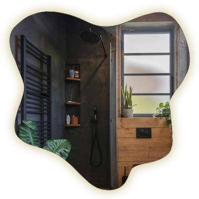 Spiegel Klecks mit Beleuchtung