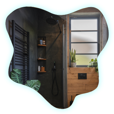 Spiegel Klecks mit Beleuchtung