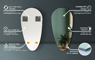 Spiegel tropfenform ohne Rahmen für die Wand