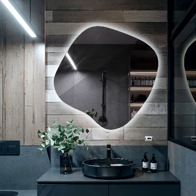 Spiegel unförmig mit beleuchtung dekorativ